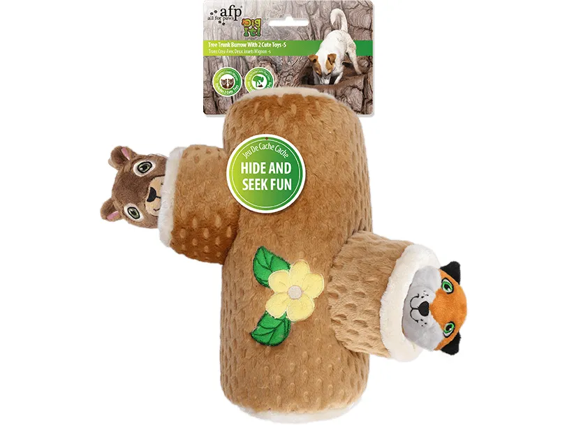 AFP Dig It-Tree Trunk Burrow With Squirrel and Fox Toys