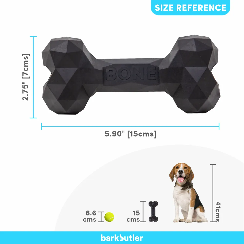 Barkbutler Chu the bone Treat Dispensing Toy for Dogs (Black)