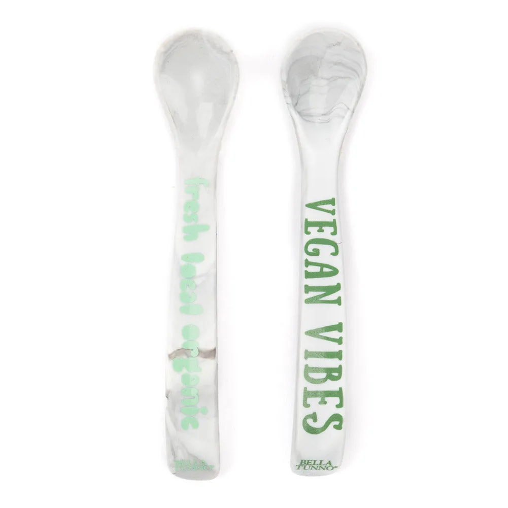 Bella Tunno 2-Pack Silicone Wonder Spoon Set - Vegan   Organic in Marble