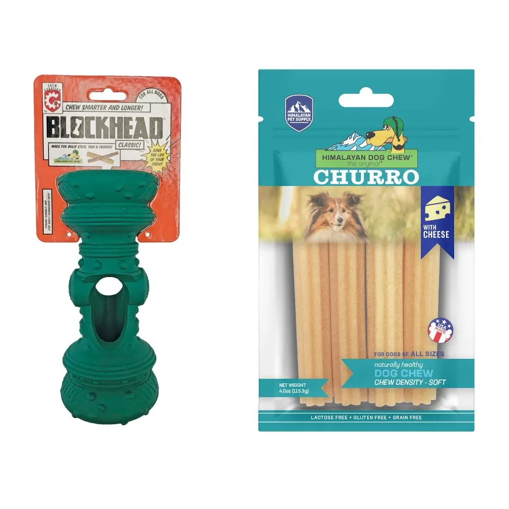 BUNDLE DEAL: Himalayan Dog Toy Jughead Slim Chew Guardian Dog Toy   Churro Dog Chew Set