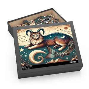 Capricorn Zodiac Birthday Puzzle - Cat Lover Gift 120, 252, or 500 -piece options