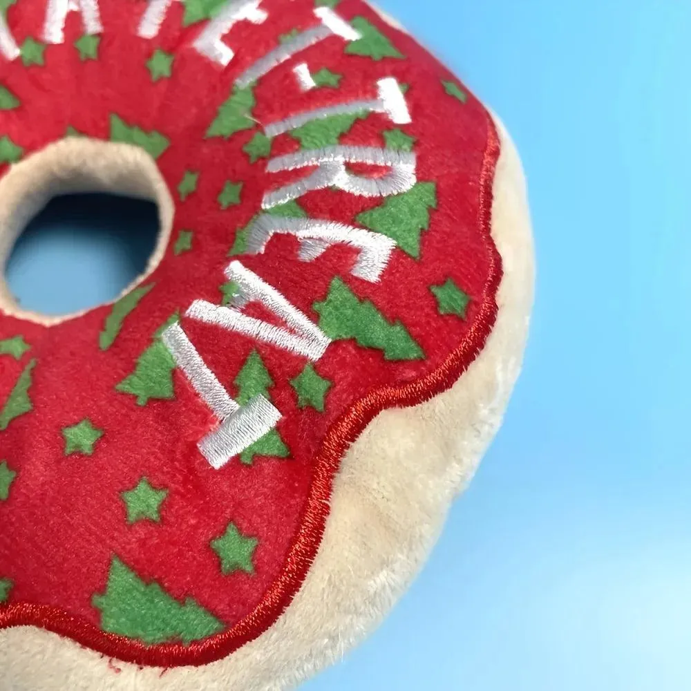 Christmas Plush Donut Pet Toy