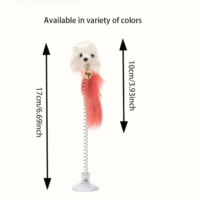 Colorful Cat Toy with Suction Cup and Spring Bell