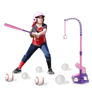 Contixo 3-in-1 Kids T-Ball Set - Adjustable Tee, 6 Balls, Indoor/Outdoor, Ages 3-5 by Contixo