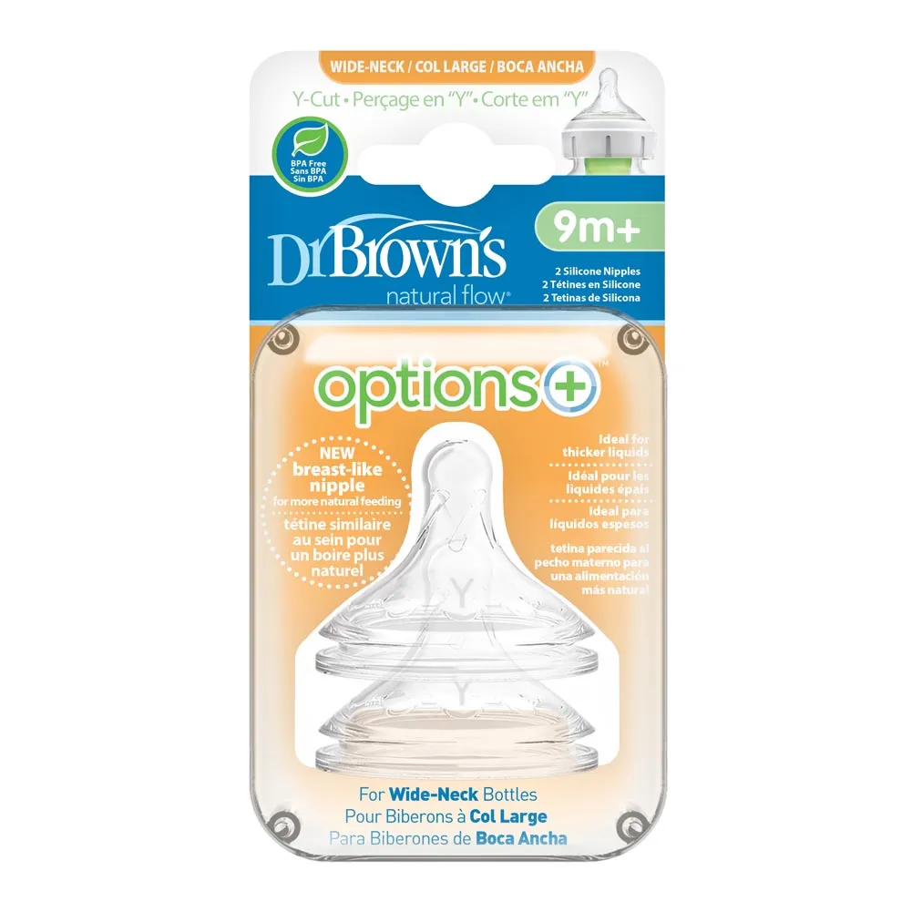 Dr. Brown's Options  2-Pack Wide Neck Nipples - Y-Cut (9 Months )