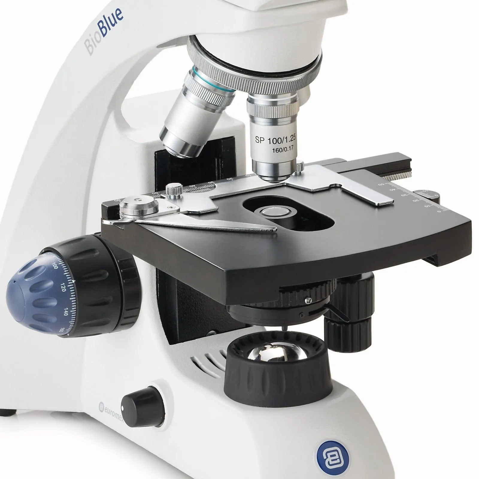 Euromex BioBlue Series Portable Monocular Compound Microscope with Mechanical X-Y Stage