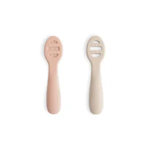 First Feeding Baby Spoons 2-Pack (Blush/Shifting Sand)