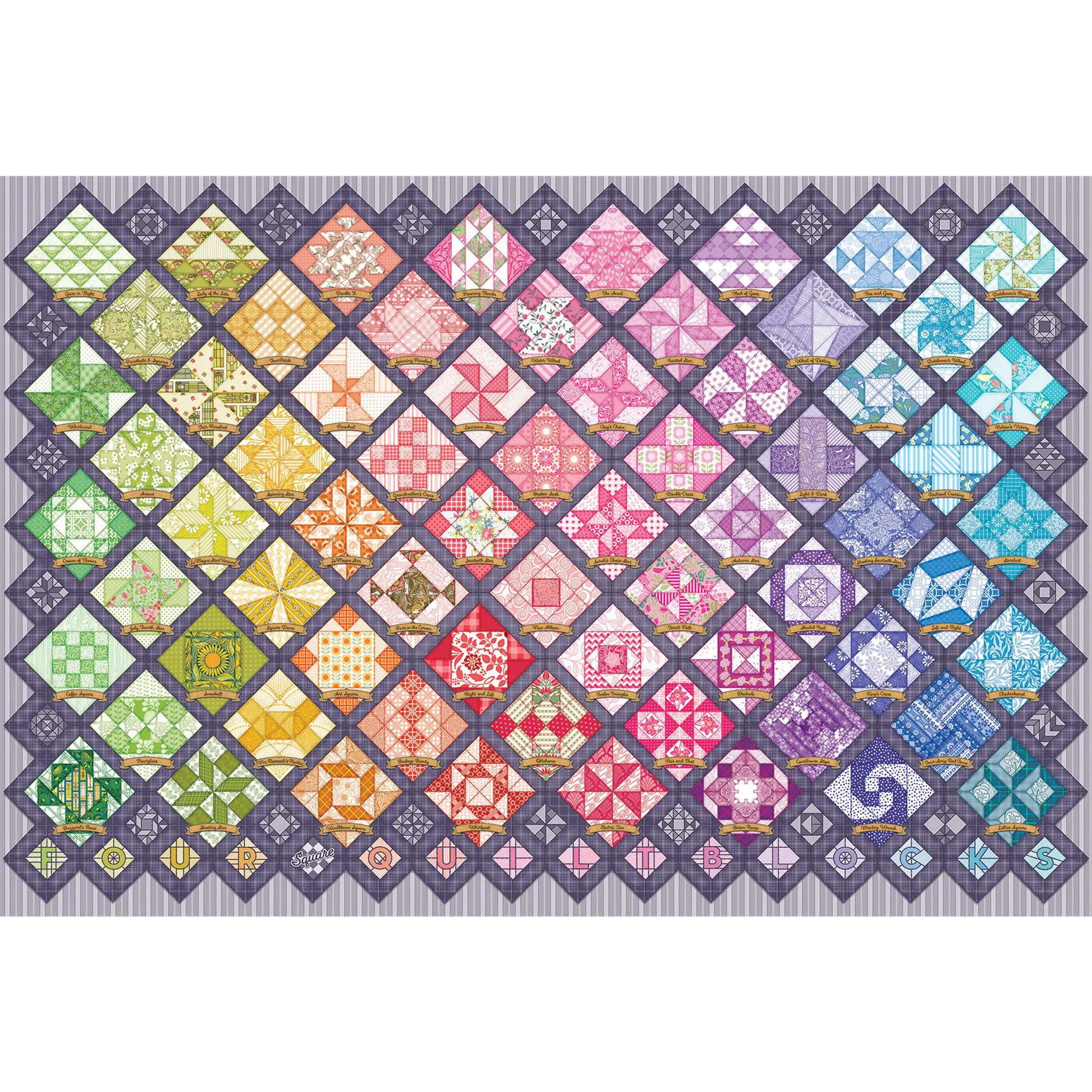 Four Square Quilt Blocks 2000 Piece Puzzle Cobble Hill