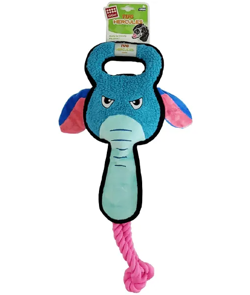 GiGwi - Tug Hercules Squeaker Inside Dog Toy Elephant