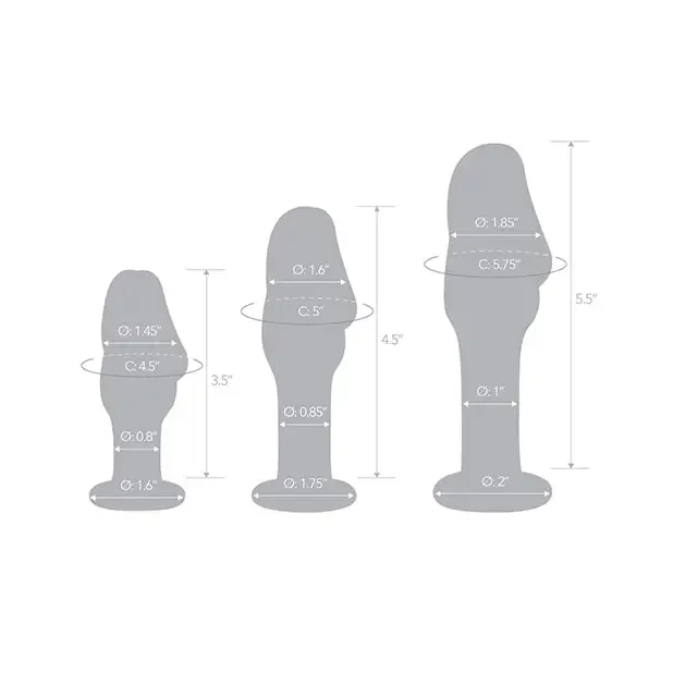 Glas Helmet Head Anal Training Kit - Set of 3