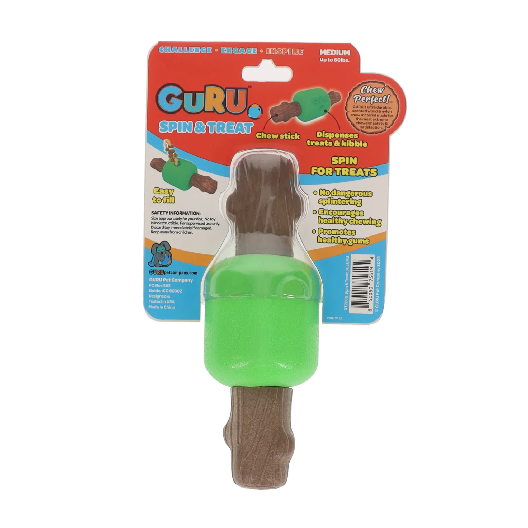 GURU Spin And Treat Bacon Stick Dog Toy Medium