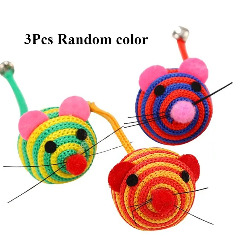 Interactive Nylon Rope Ball Toy with Bell for Cats