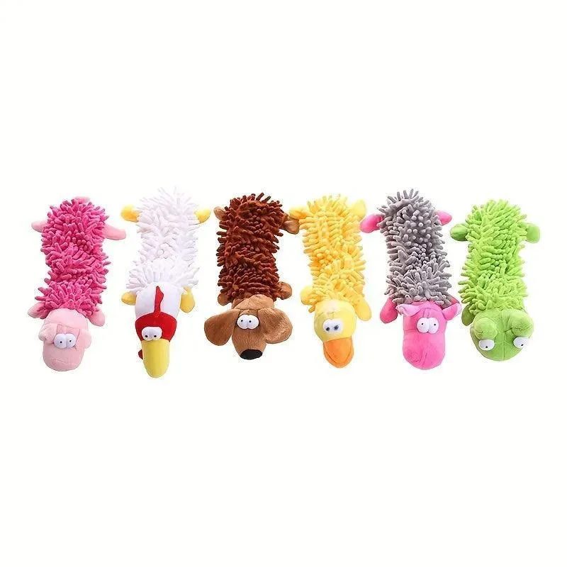 Interactive Plush Dog Toy with Squeaker - Chew & Dental Training