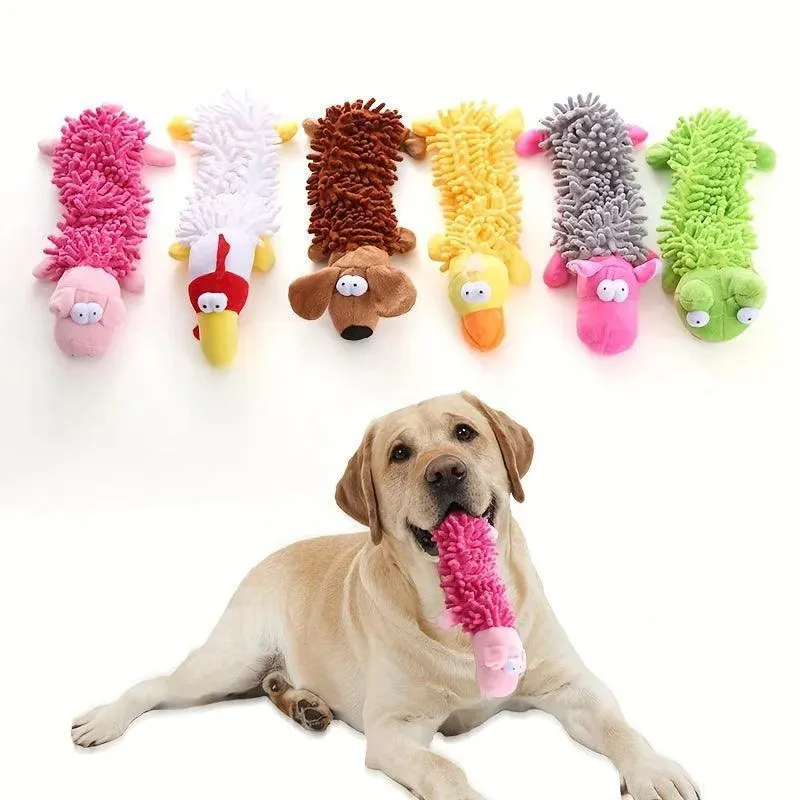 Interactive Plush Dog Toy with Squeaker - Chew & Dental Training