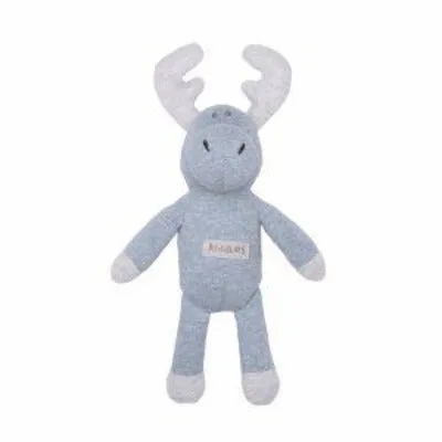 Juddlies Organic Rattle- Denim Blue Moose