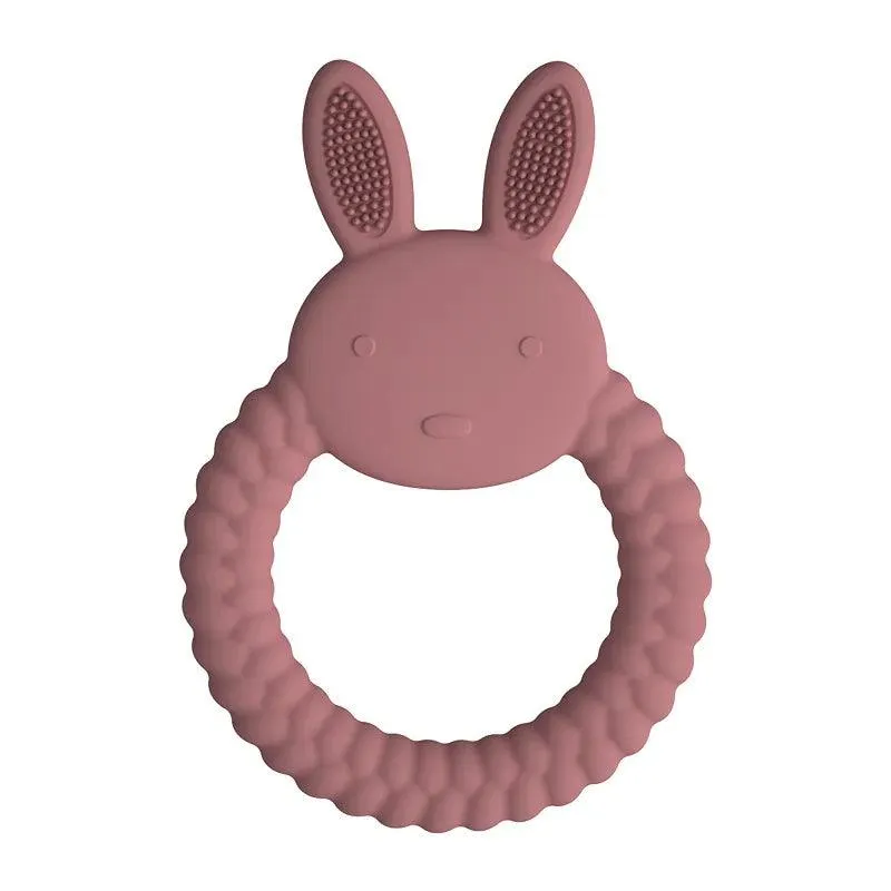 Kid-Proof Silicone Baby Rabbit Teether Ring