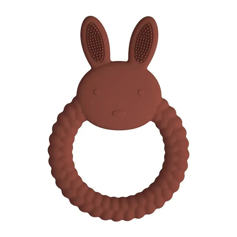 Kid-Proof Silicone Baby Rabbit Teether Ring