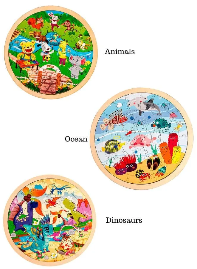 Large Piece jigsaw puzzle games for Kids, Wooden Puzzle 64 Pieces Educational Cartoon Puzzle Game, Ocean