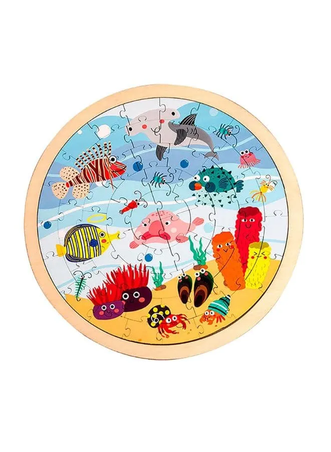 Large Piece jigsaw puzzle games for Kids, Wooden Puzzle 64 Pieces Educational Cartoon Puzzle Game, Ocean