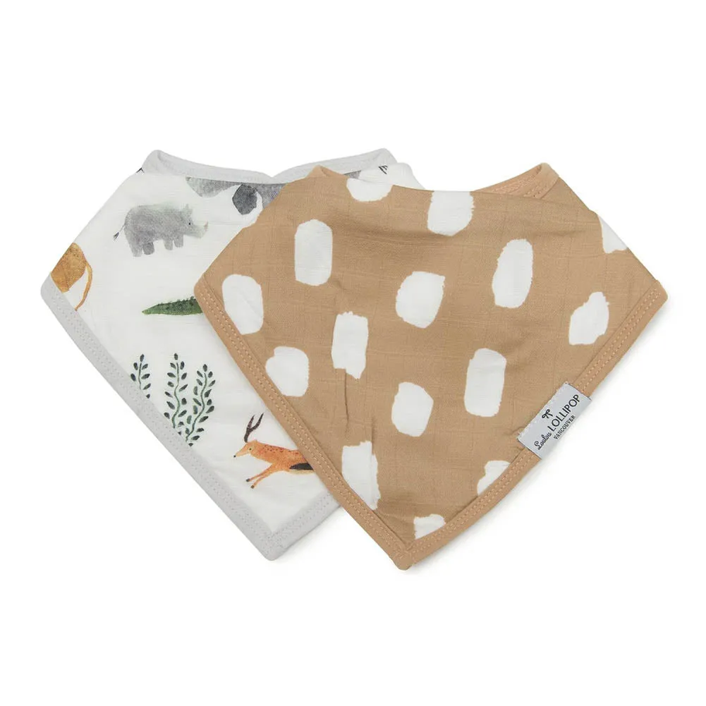 Loulou Lollipop 2-Pack Muslin Bandana Bib Set