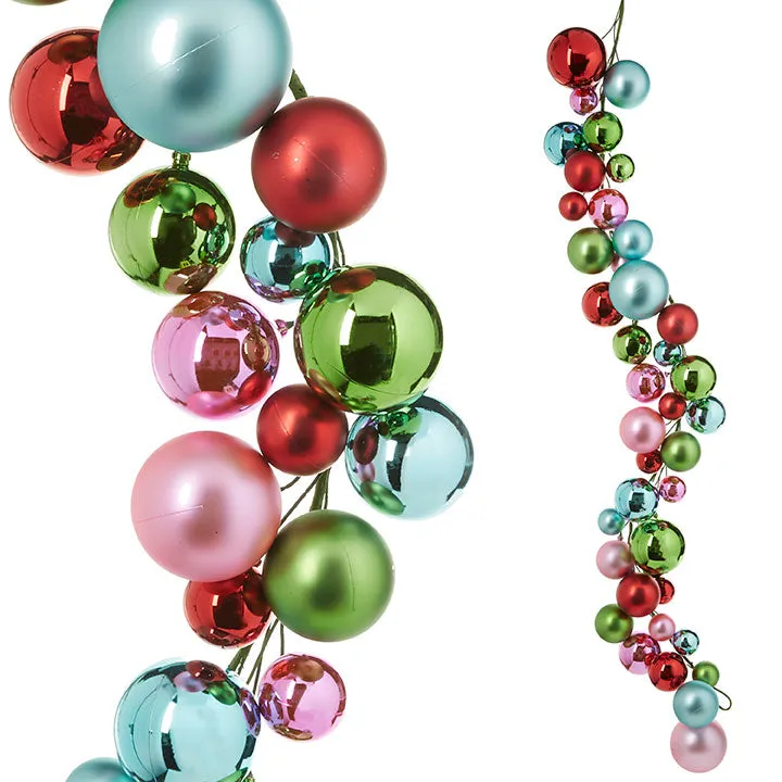 Multicolor, Dense Ball Garland, 4'