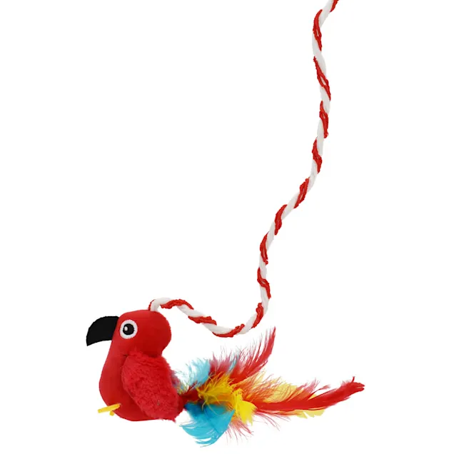 Multipet Cat Toy Margaritaville Wand With Red Bird