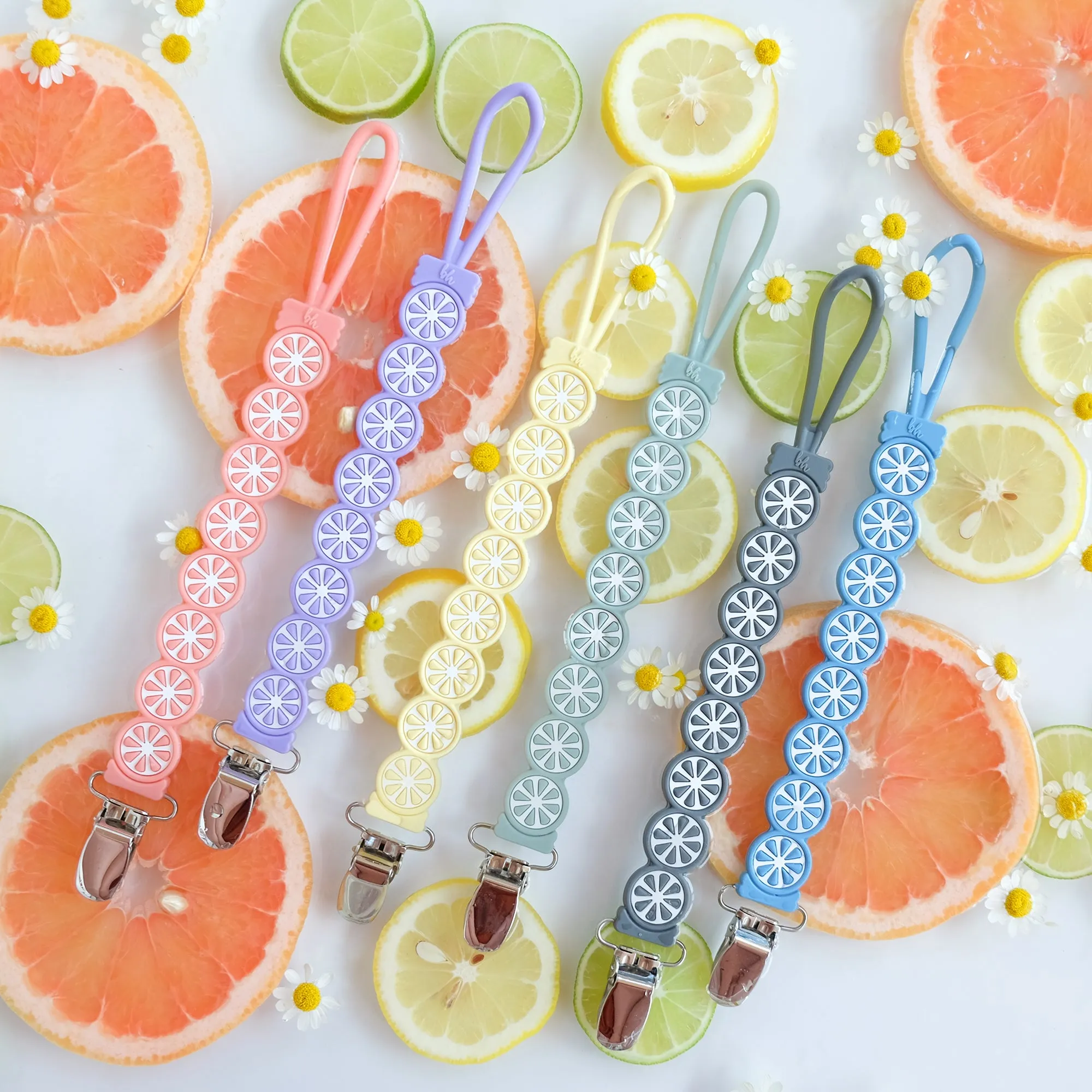 NEW! Single Silicone Citrus Pacifier Clips