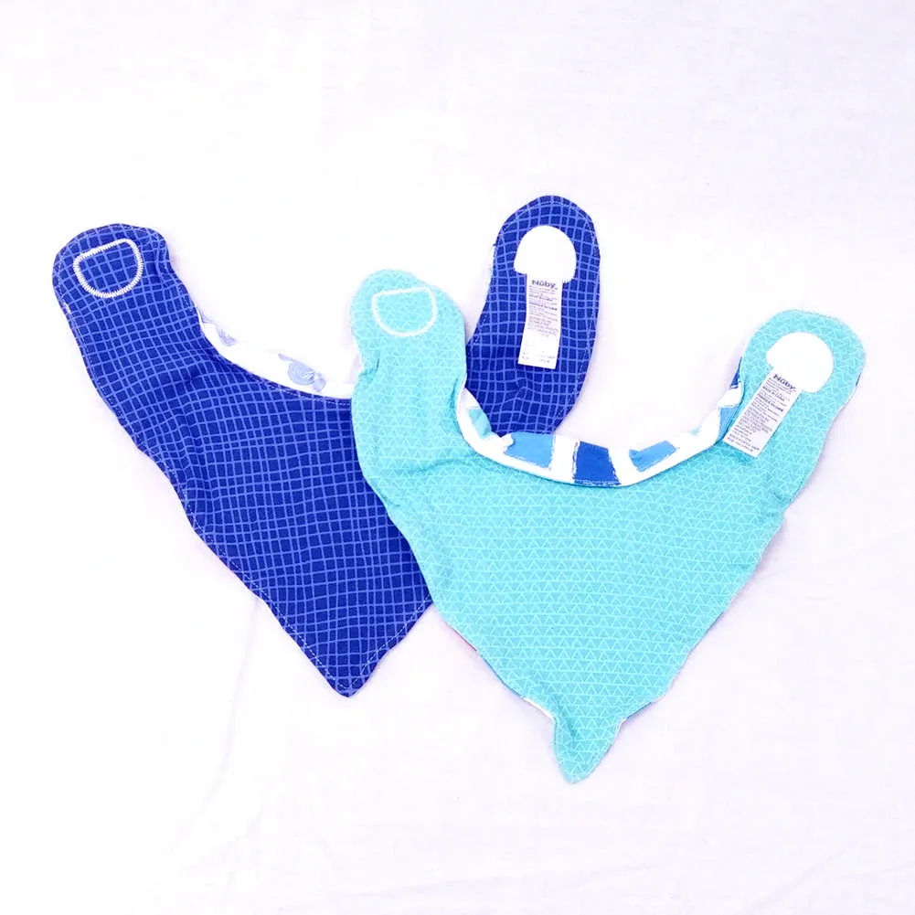 Nuby 2-Pack Bandana Dribble Bibs Set - Blue Helicopters