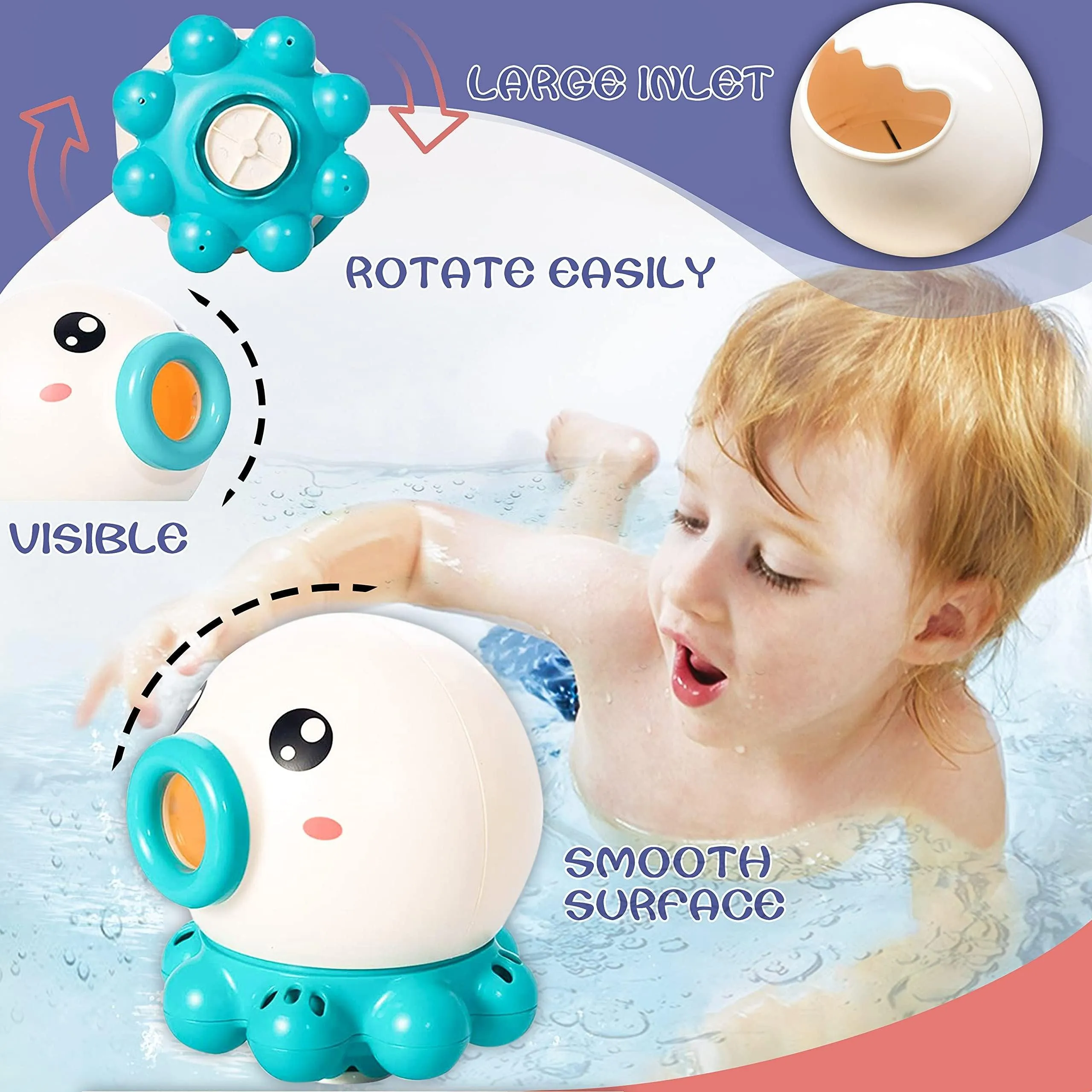 Octopus Fountain Bath Toy – Rotating Water Jet Sprinkler for Kids