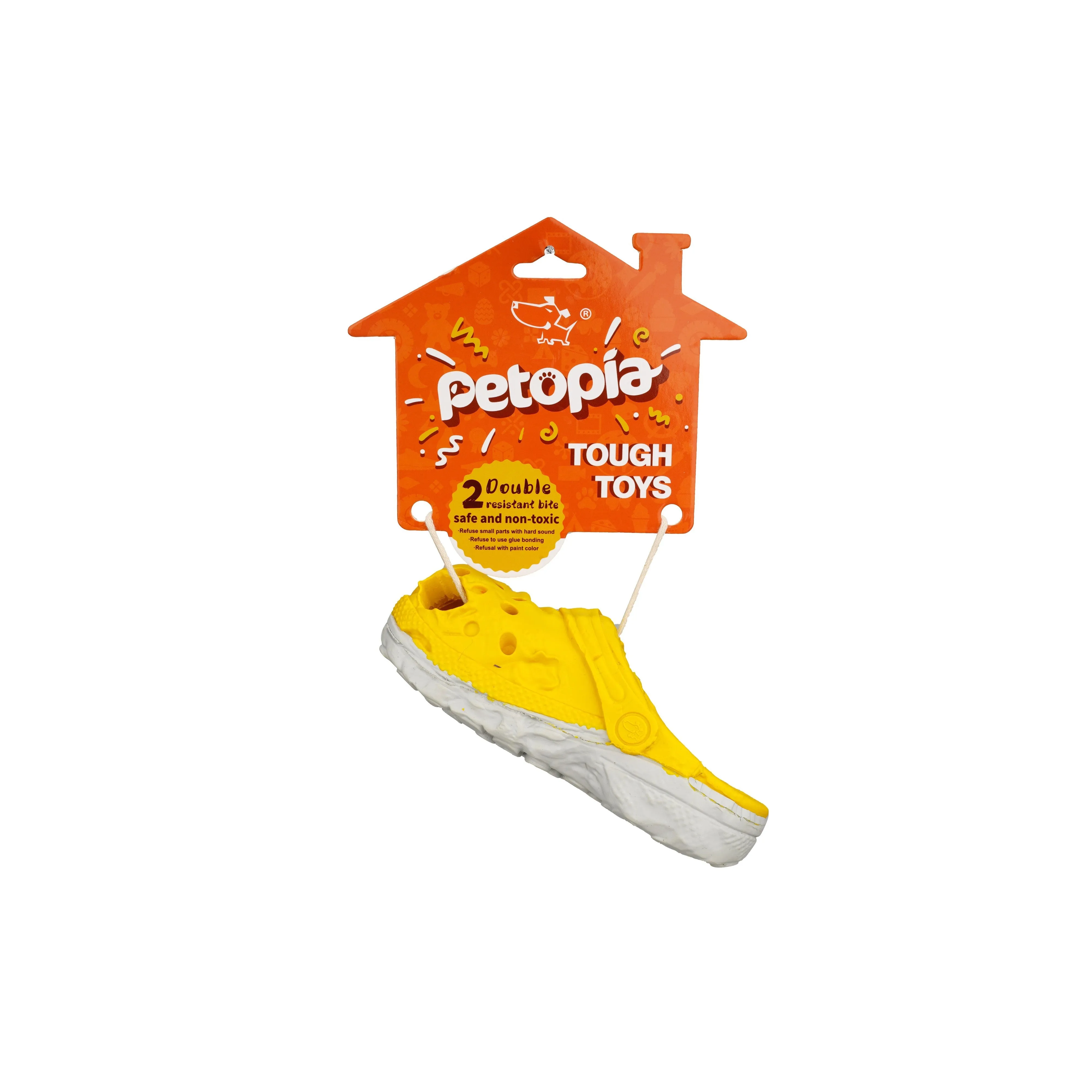 Petopia Tough Cozy Slipper Large Rubber Dog Toy Assorted Colours