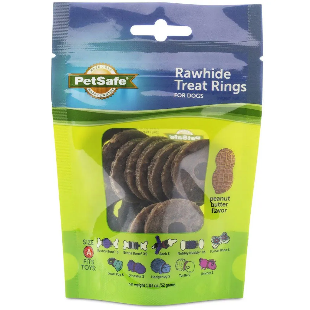 Petsafe Busy Buddy Natural Rawhide Peanut Butter Rings Dog Treats