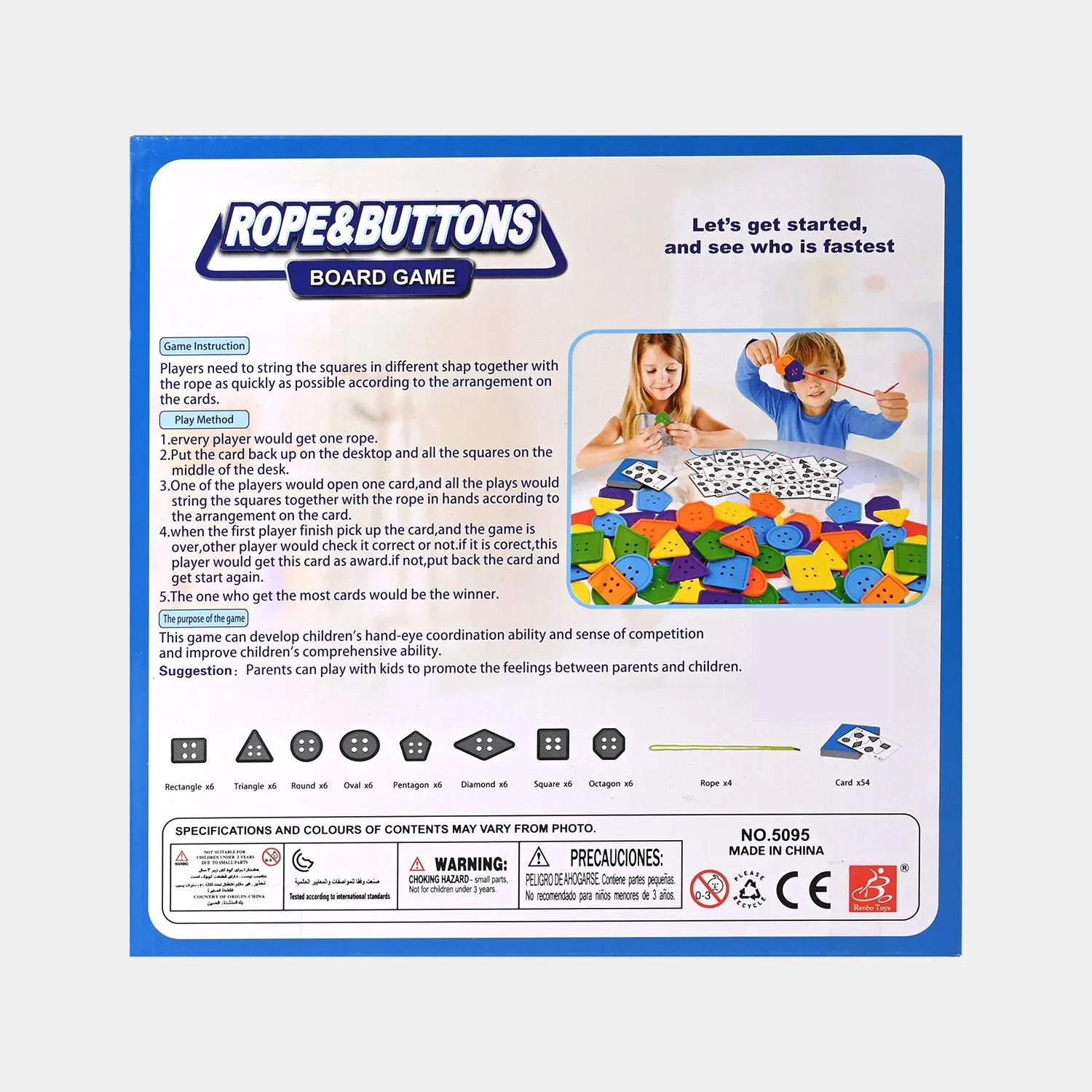 Rope Buttons Board Game For Kids