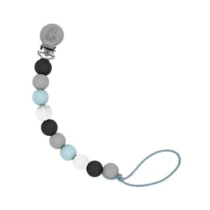 Silicone Beads Pacifier Holder Marble Blue