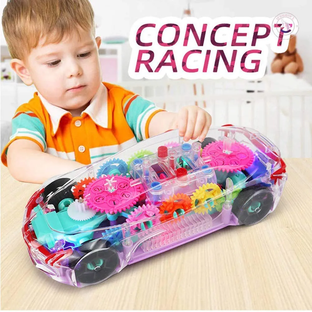 Transparent Racing Car Toy with Music and Lights